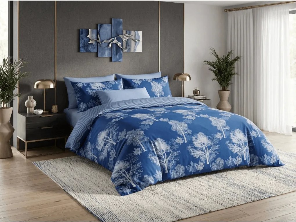 Pamut ágynemű CALMYRA kék Ágyneműhuzat mérete: 70 x 90 cm | 140 x 200 cm