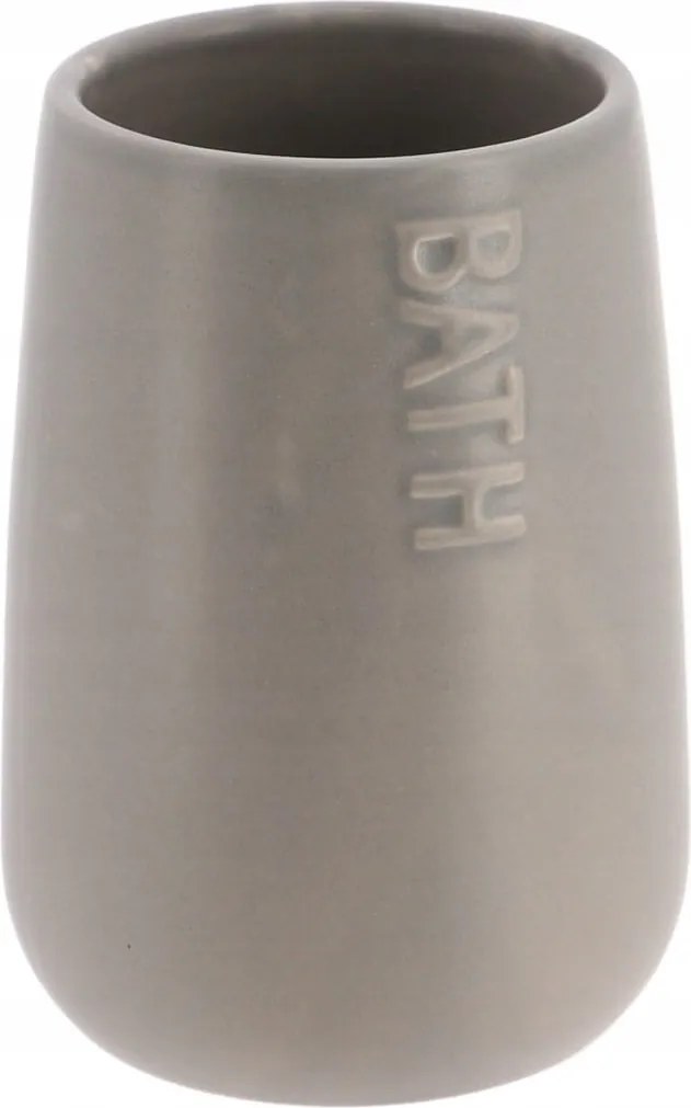 Szürke kerámia fogkefetartó bögre