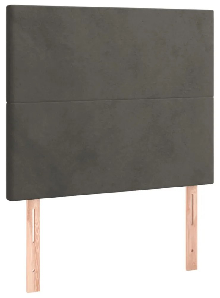 sötétszürke bársony ágykeret matrac nélkül 90x200 cm