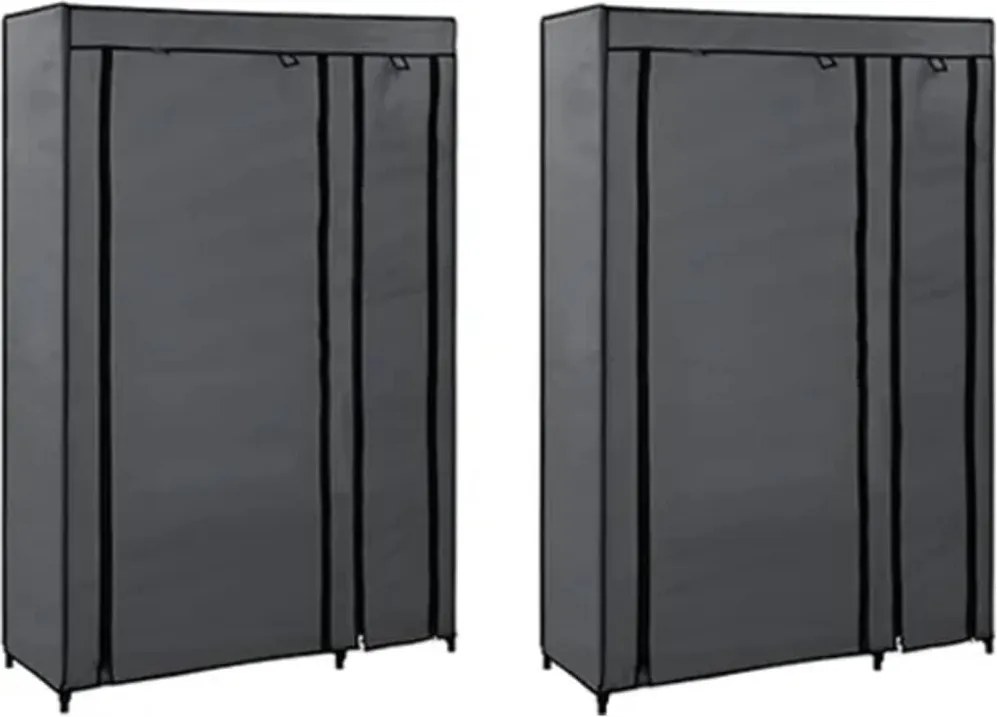vidaXL 2 db szürke összecsukható szövet ruhásszekrény 110x45x175 cm
