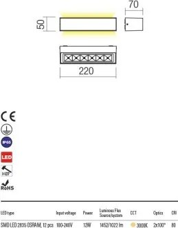 REDO 90257 AROOS Modern Kültéri Fali Lámpa LED IP65