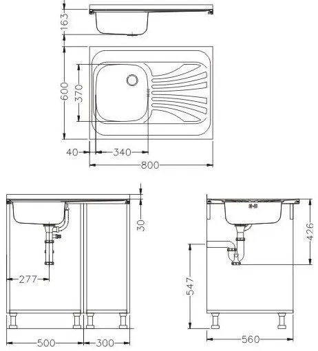 ALVEUS SETA24019 -Konyhai mosogató CLASSIC+MINTAS mosogató csaptelep 34 cm acél/fekete