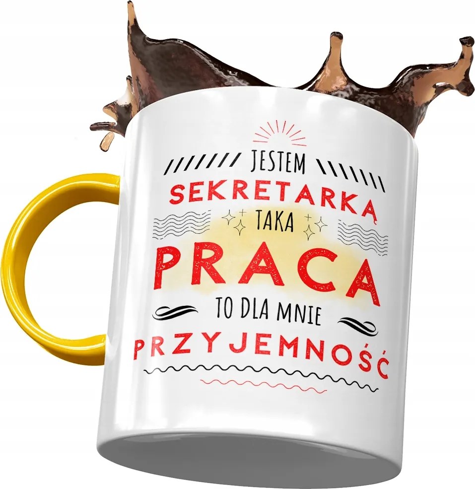 Sárga Bögre A Titkárnőnek Ez Nekem Öröm Nyomtatott Fotóval