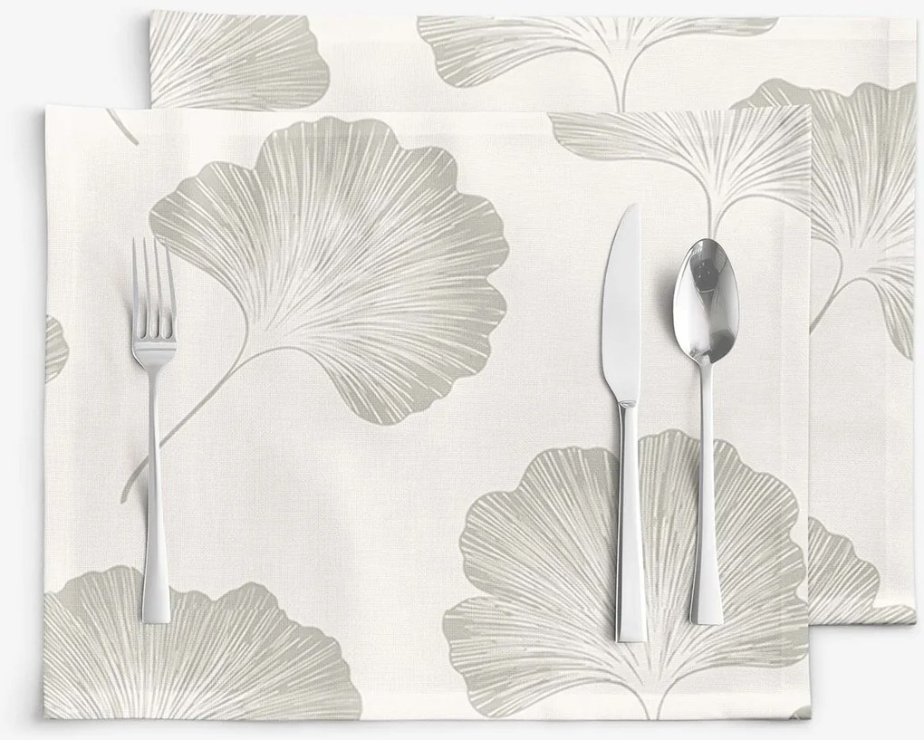 Goldea pamut reggeliző alátét - ginkgo levelek - 2db 30 x 40 cm