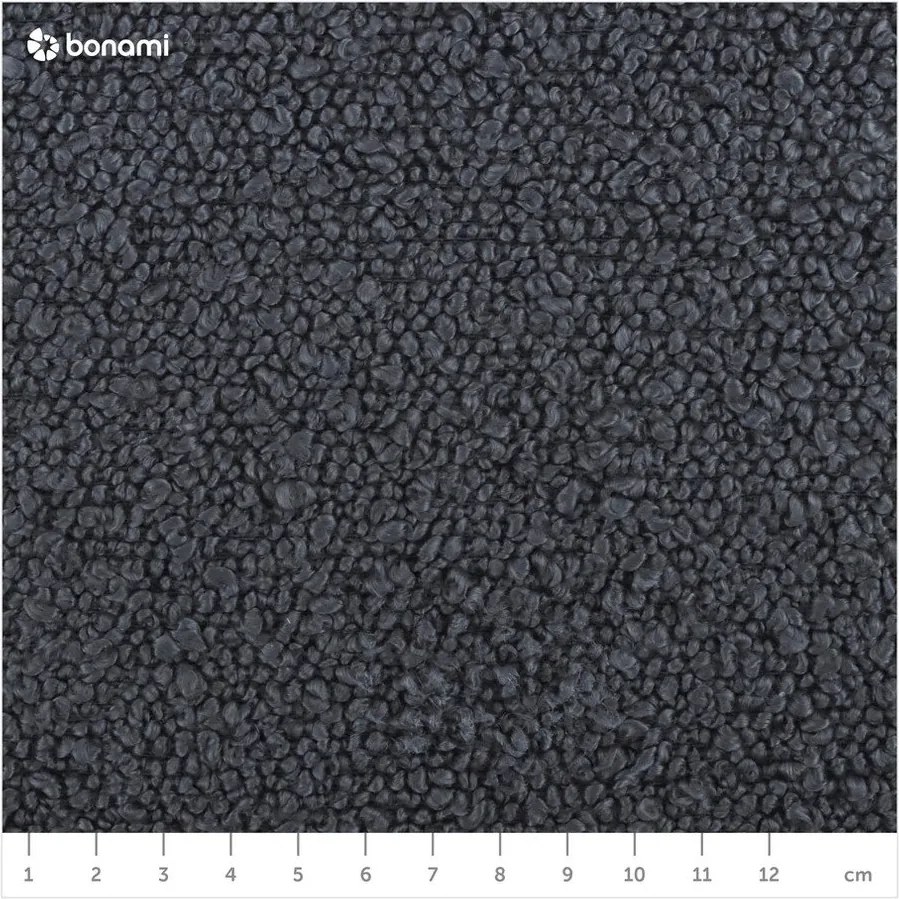 Sötétszürke buklé kinyitható tárolóhelyes kanapé 222 cm Bali – Cosmopolitan Design