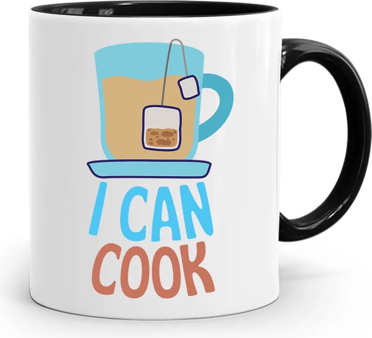 Fekete Bögre Szakácsnak És Can Cook-nak, fényképes nyomtatással