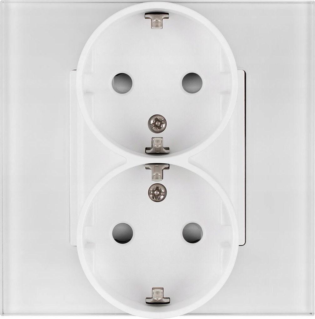 Schuko Dupla üveg aljzat földelt fehér Kontakt Miuun