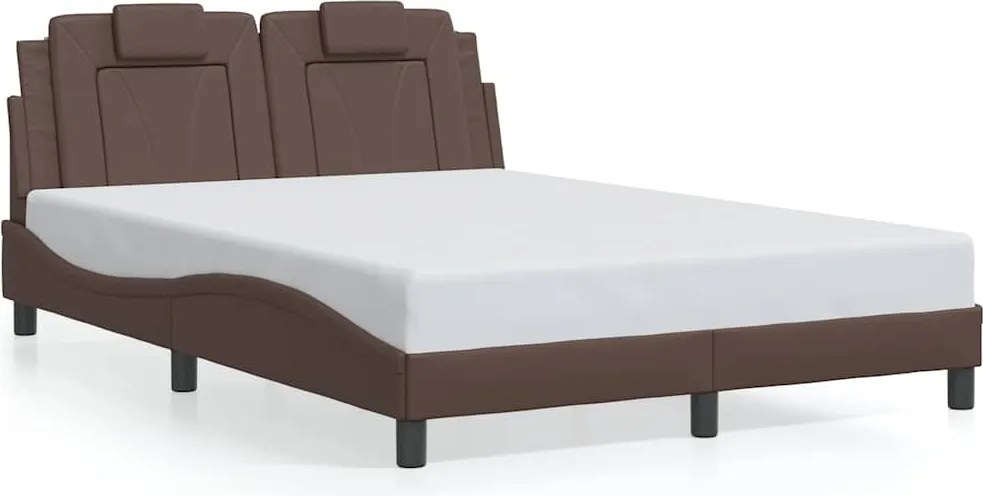 vidaXL barna műbőr ágykeret Viana matrac nélkül 140x190 cm