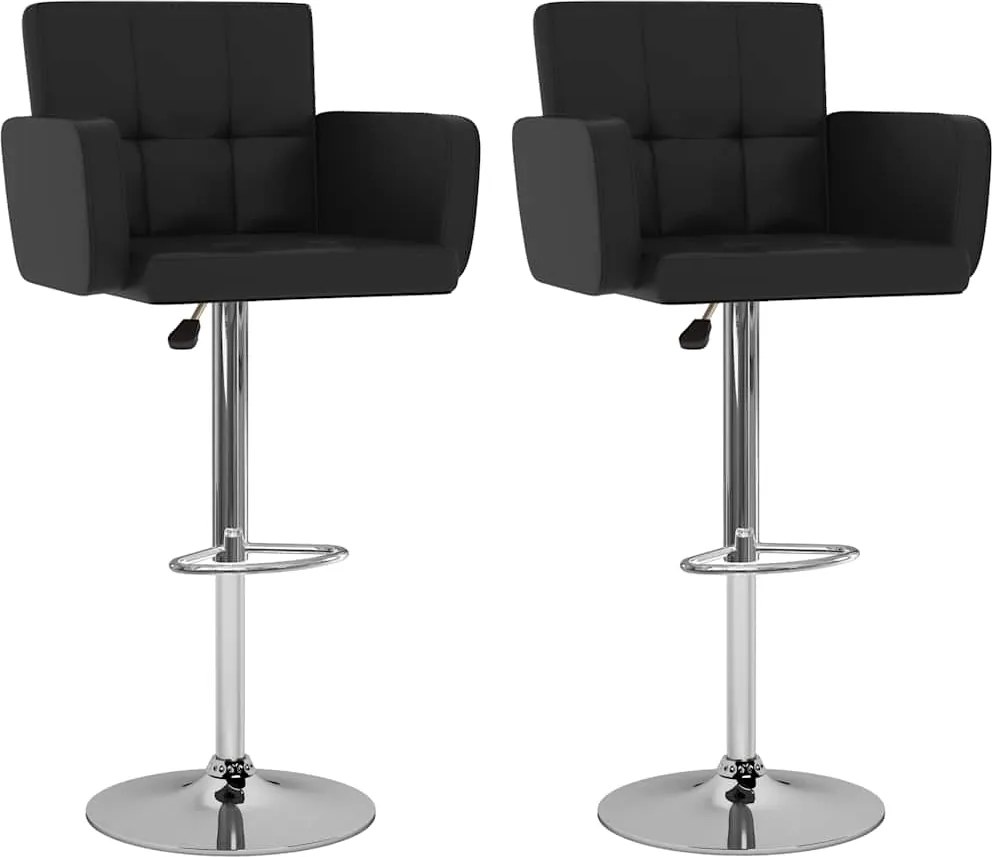 vidaXL 2 db fekete műbőr bárszék