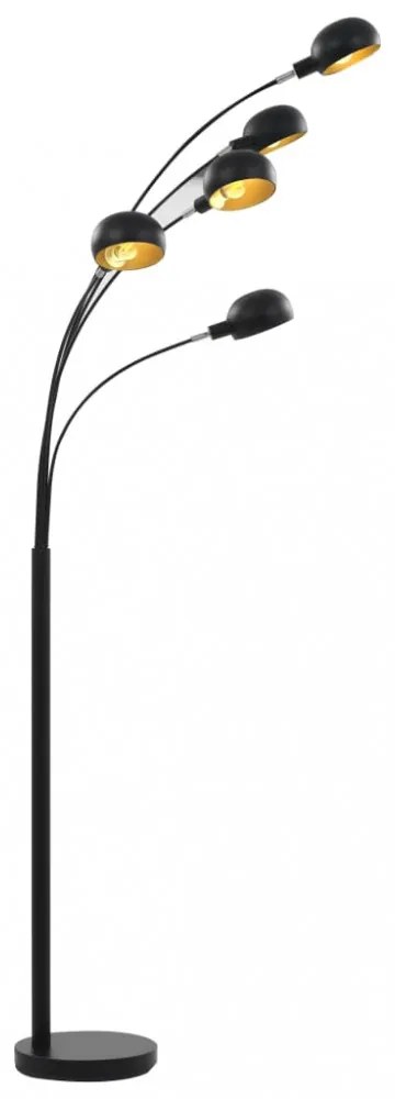fekete-arany állólámpa 200 cm 5 db E14 típusú foglalattal
