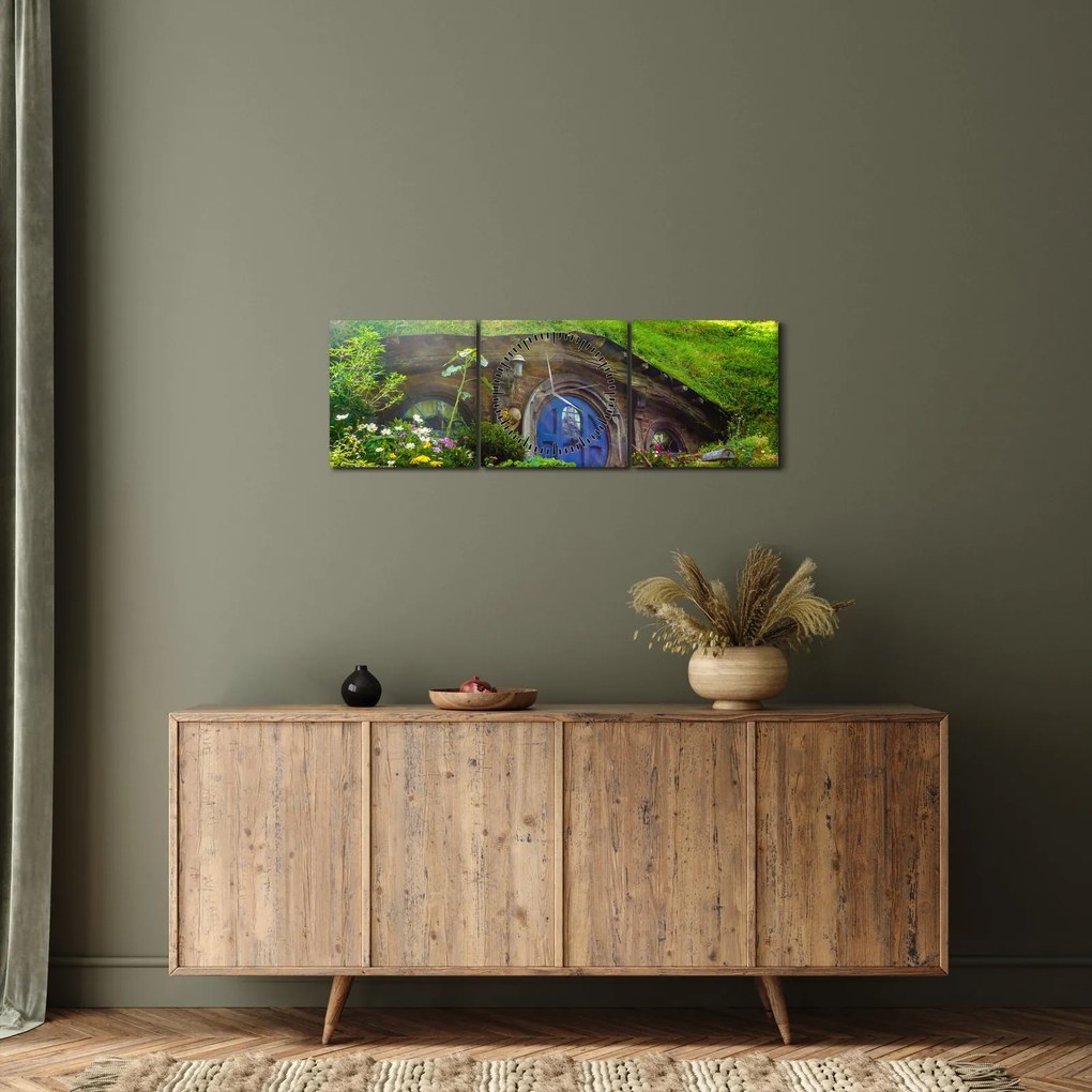Kép - Hobbitfalva (órával) (90x30 cm)