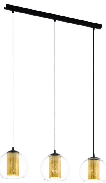 Eglo 79461 - BOLSANO kábeles függeszték 3xE27/28W/230V arany/fekete