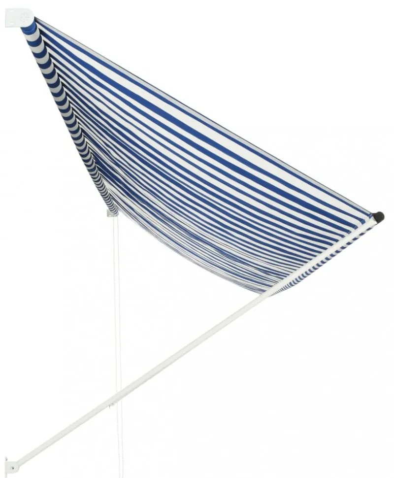 feltekerhető kék és fehér napellenző 400 x 150 cm