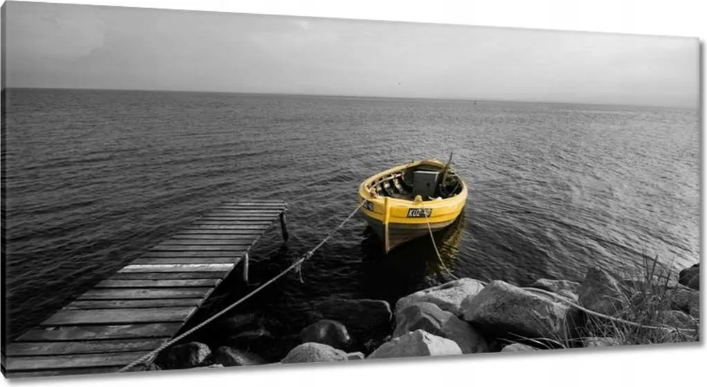 Vászonkép 115x55 Halászcsónak a Balti-tengeren
