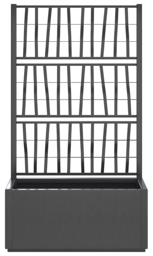 sötétszürke PP rácsos kerti ültetőláda 80 x 36 x 140 cm