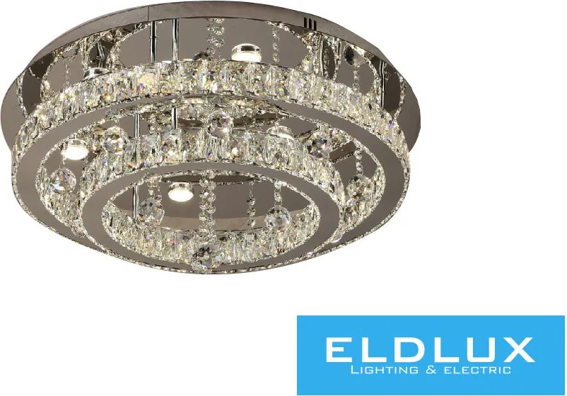 ELDLUX Kristály üveg mennyezeti lámpa 71w 5680lm CCT.T IP20 D650x275mm Króm