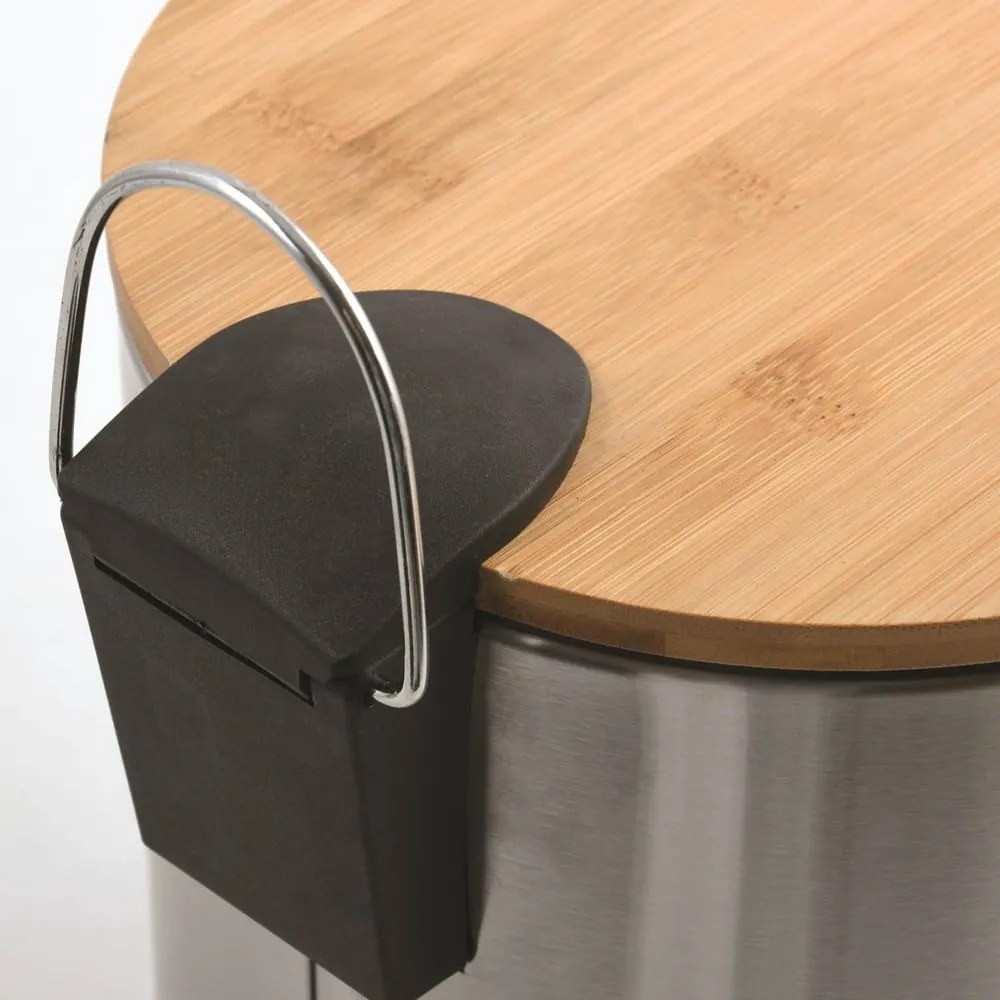 Matt ezüstszínű acél pedálos szemetes 3 l Adonis – Spirella