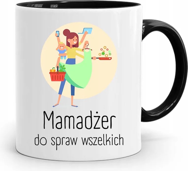 Fekete Bögre Születésnapi Ajándék Anyukáknak Mamadzser nyomott mintával