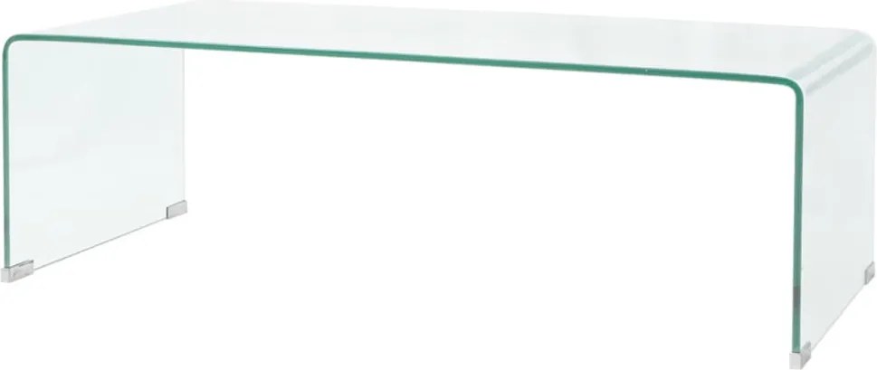 vidaXL átlátszó edzett üveg dohányzóasztal 98 x 45 x 30 cm