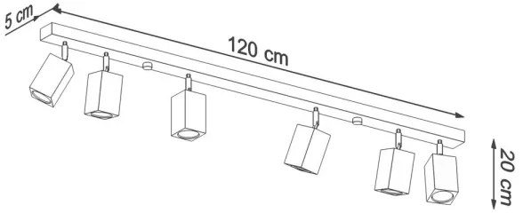 Sollux SL.1039 - Spotlámpa KEKE 6xGU10/40W/230V tölgy