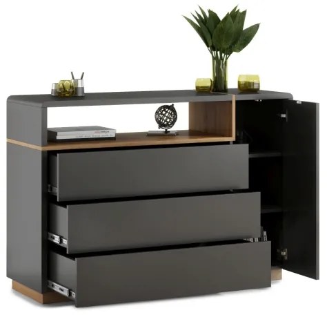 FRED komód fiókkal, antracit/dub artisan színben