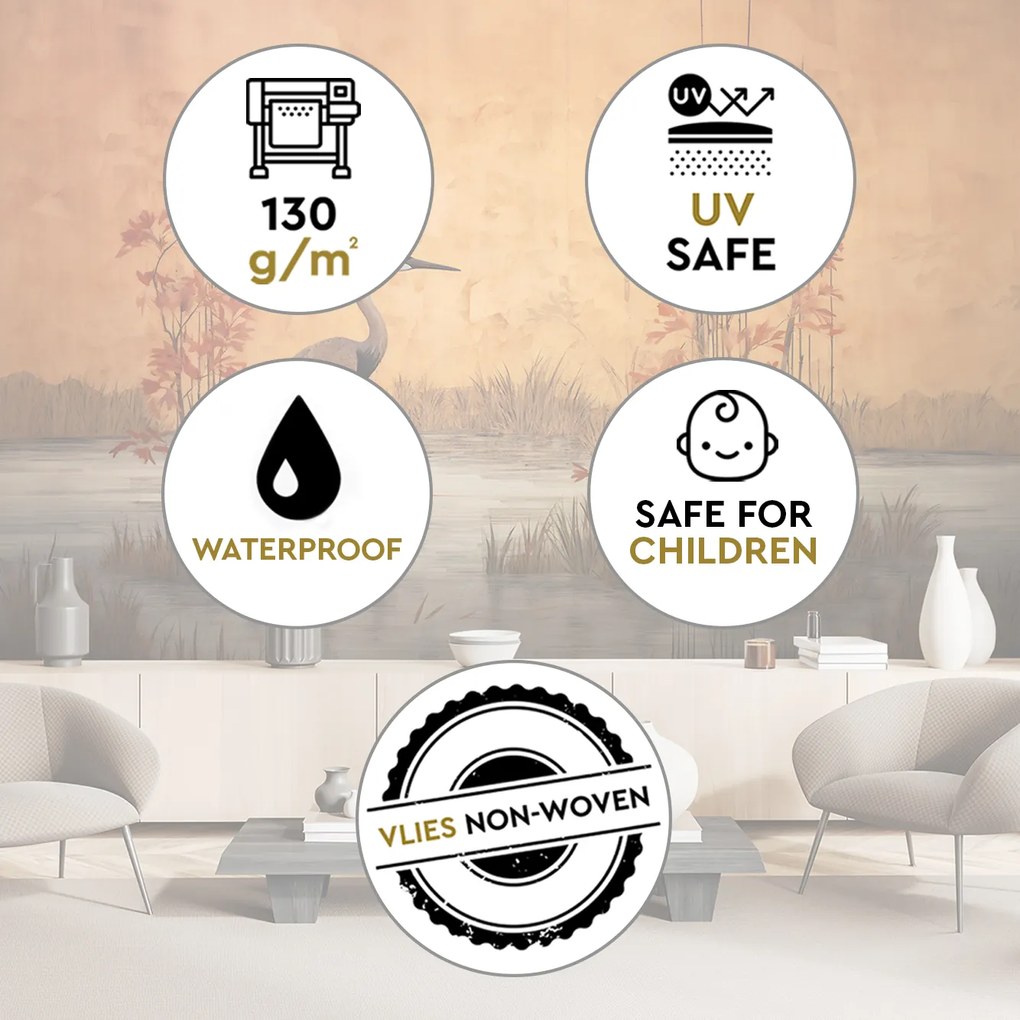 Gario Fotótapéta Keleti daru a vízben Anyag: Vlies, Méret: 250 x 175 cm