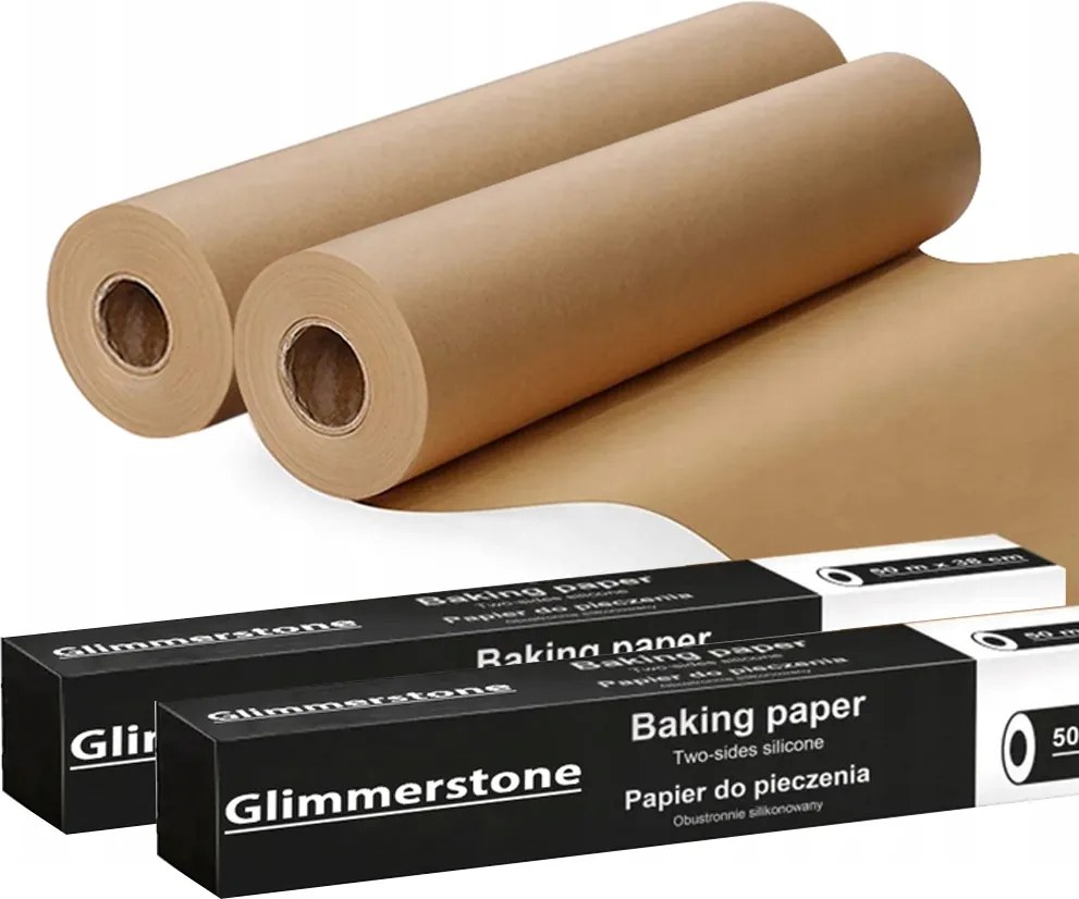 2 db-os Sütőpapír Készlet Barna Szilikonos 100m