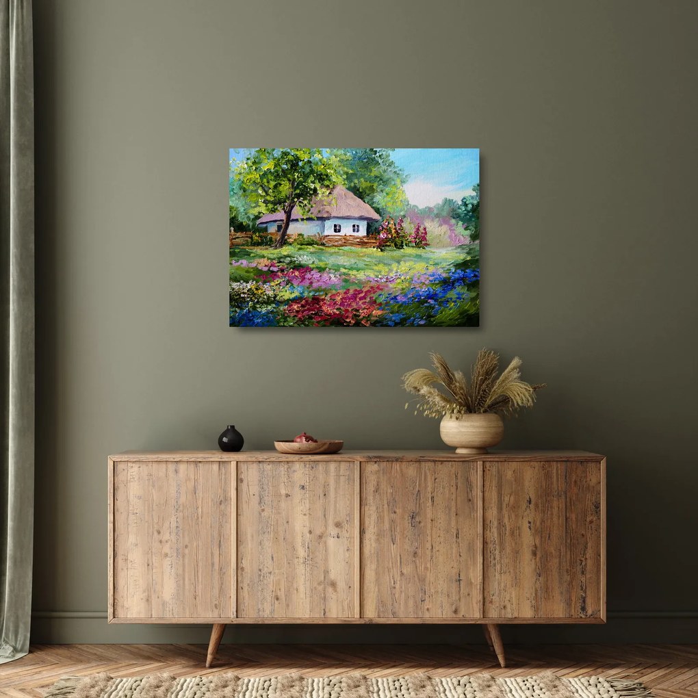 Üveg kép - Vendégház (70x50 cm)