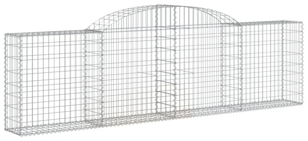 5 db íves horganyzott vas gabion kosár 300x30x80/100 cm