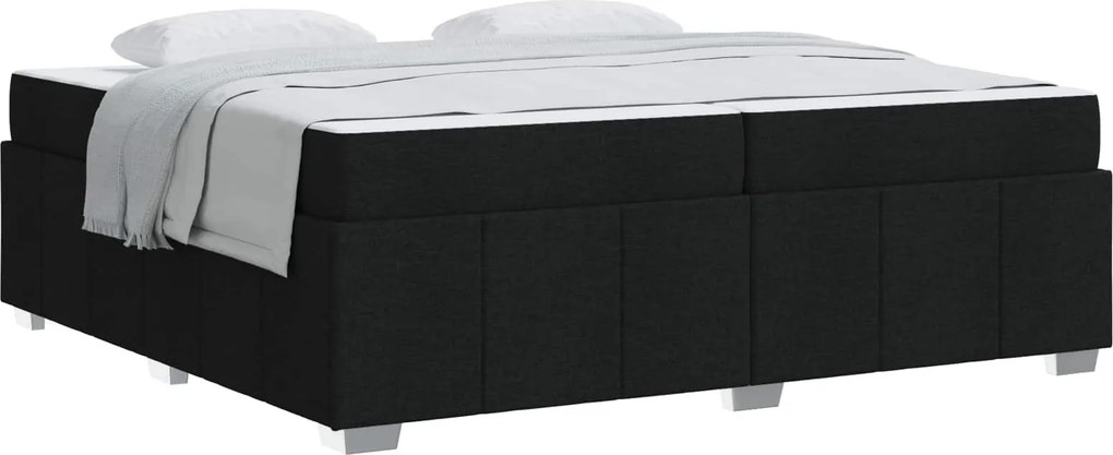 vidaXL Ágykeret matracmal Fekete 200 x 200 cm szövet