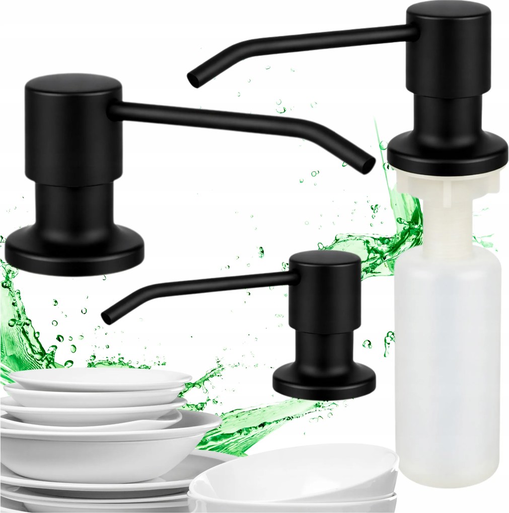 Folyékony mosogatószer adagoló Konyhai szappan adagoló Fekete 330ml