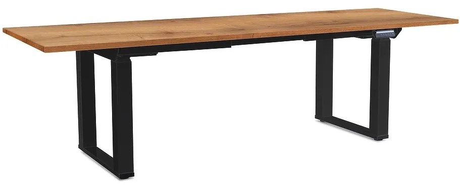 OfficeTech Strong állítható magasságú asztal 240 x 80 cm, fekete alap, arany tölgy