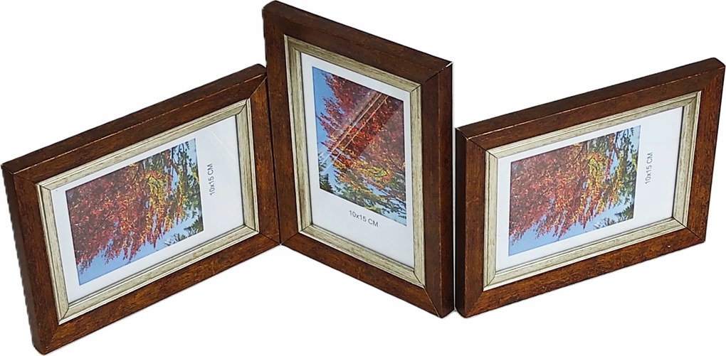 Galéria multikeret Flash fotó 10x15 cm Hármas szint/függőleges/vízszintes Barna