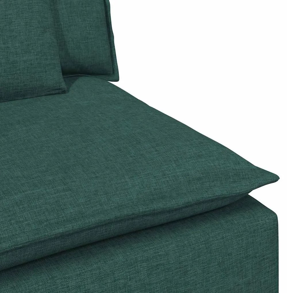 sötétzöld moduláris kanapé karfás végmodul párnákkal 100 cm