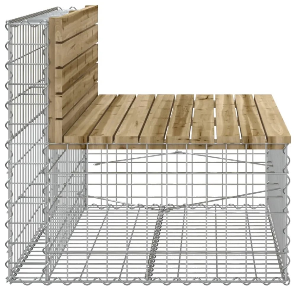 impregnált fenyőfa gabion kerti pad 103 x 70 x 65 cm