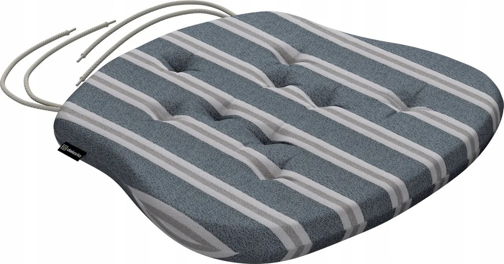 Filip székpárna 41x38 kék-bézs csíkos