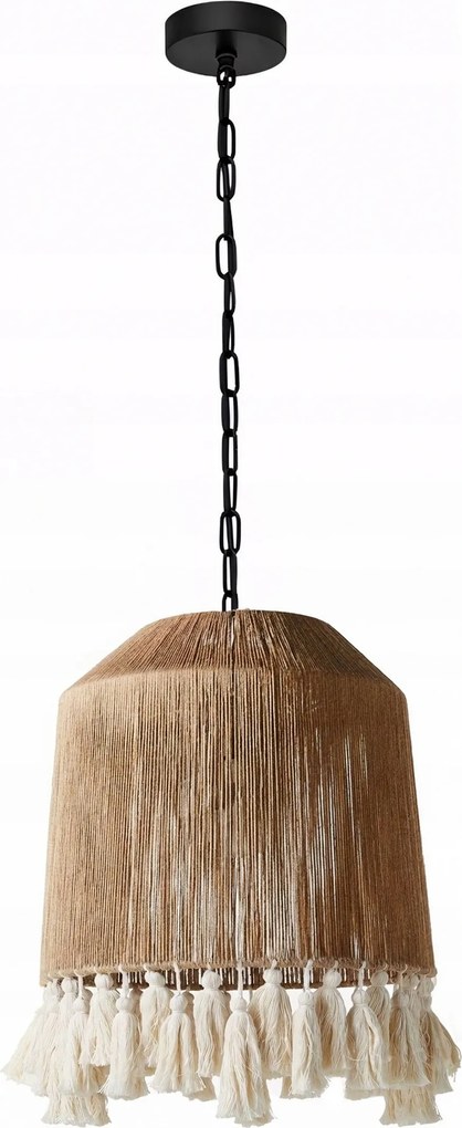 Boho Függő Lámpa Juta 30 cm Természetes Stílusos Zsinór Állítható