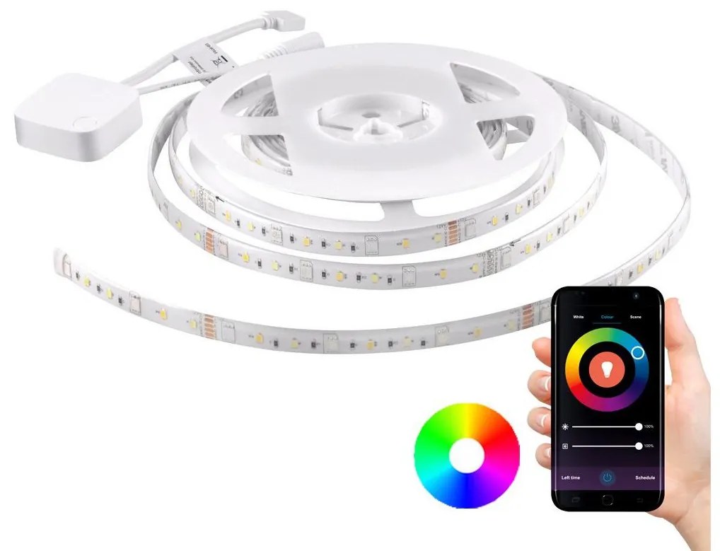 RGB LED Szabályozható szalag Wi-fi + zenei funkció LED/20W 5 m Tuya