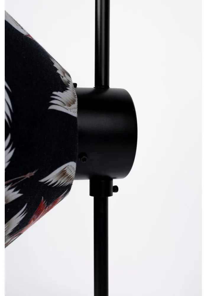 Fekete asztali lámpa textil búrával (magasság 71 cm) Jaylee – White Label