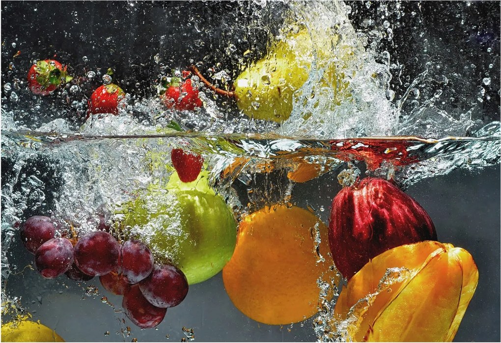 Fotótapéta Flizelin Tapéta Hálószobába és Nappaliba Gyümölcsök a vízben 152x104