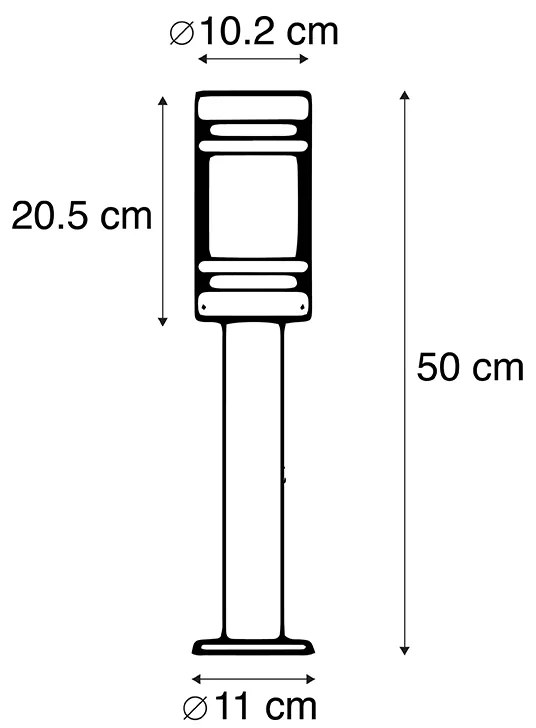 Modern kültéri lámpa fekete 50 cm IP44 - Gleam