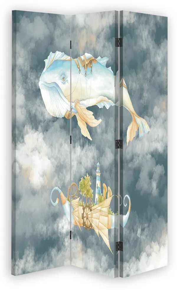 Gario Paraván Repülo bálna és hajó éjjel Méret: 145 x 170 cm, Kivitelezés: Klasszikus paraván