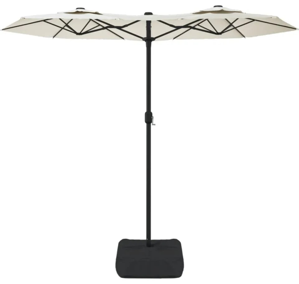 homokfehér dupla tetős napernyő 316x145 cm