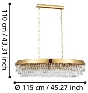 Eglo 39463 - Csillár láncon VALPARAISO 13xE14/40W/230V arany