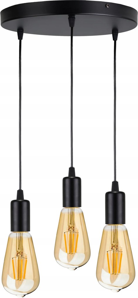 Zwis Edison Loft függesztett mennyezeti lámpa 3x E27