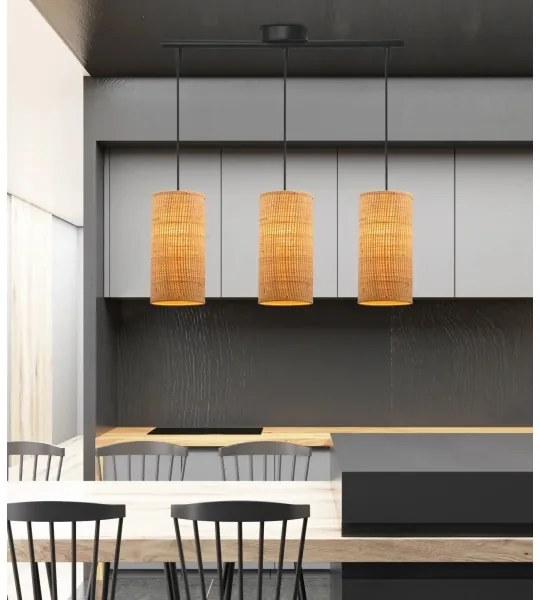 Csillár zsinóron FLERI 3xE27/60W/230V rattan