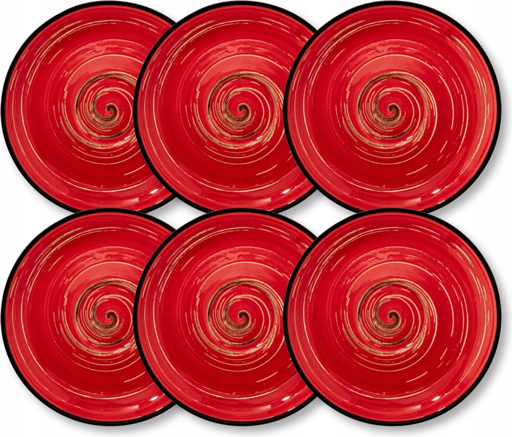 Wilmax porcelán csészealj piros 12 cm 6 db-os szett