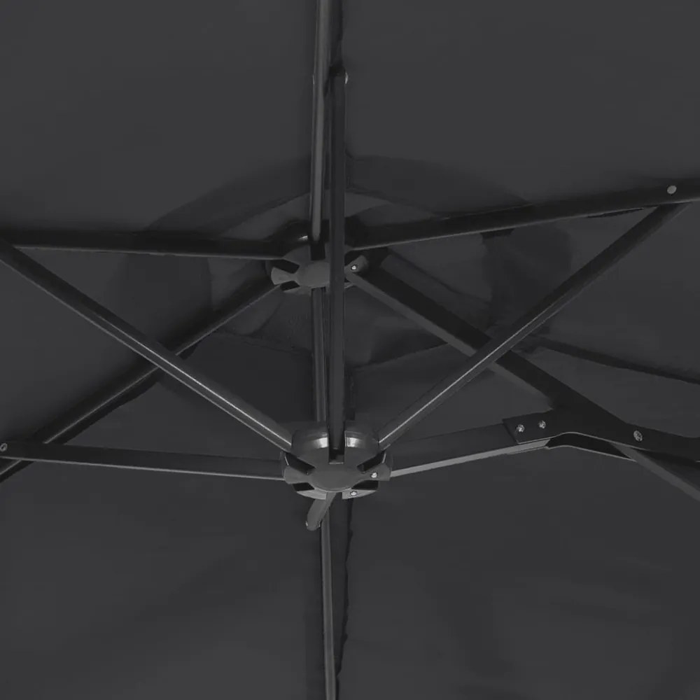 fekete dupla tetős napernyő 316x240 cm