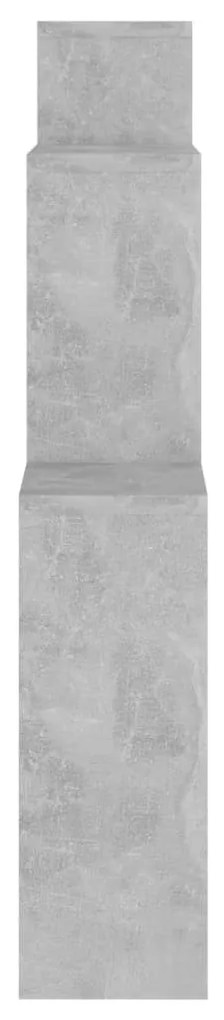 betonszürke szerelt fa szögletes fali polc 80 x 15 x 78,5 cm