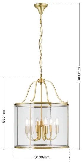 Orion - BRUNO láncos csillár 6xE14/40W/230V átm. 43 cm arany